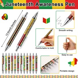 Sayglossy 36 Pcs Black History Month Pens Gift Bulk 1865 African American Freedom Ballpoint Pen Juneteenth Day Educational Prizes Supplies