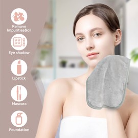 Nugilla Makeup Remover Cloths, 8 Packs Makeup Remover Towels Reusable Face Wash Cloth, Soft Makeup Remover Microfiber Face Cloth for Women(Neutrals)