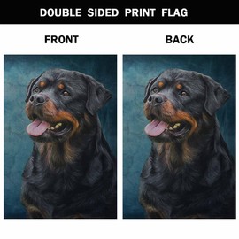AOYEGO Dog Rottweiler House Flag 28 x 40 Inch Large Vertical Double Sided Tricolor, Portrait on Old Vintage Color Grunge Paper Seasonal Outside Décor for Garden Yard Farmhouse Flags