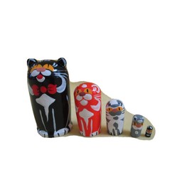 Traditional Cats Russian Traditional Nesting Doll/Handmade-