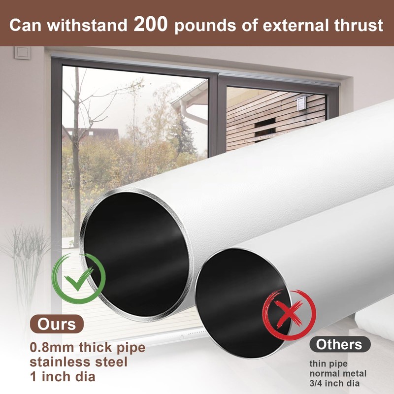 BeBecome Sliding Door Security Bar，17-50 inch Adjustable Patio Door Security
