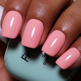 Firedeep Pink Gel Polish,0.54 Fl Oz Light Pink Color Soak Off UV LED Gel Nail Polish Nail Art Starter Manicure Salon DIY at Home 1Pcs (1106)