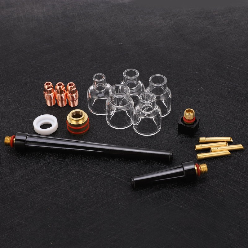 Welding Torch Accessories Kit Glass Cup Nozzle Brass Consumables for