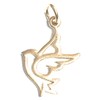 Open Design Dove Pendant or Charm in 24k Gold Plated