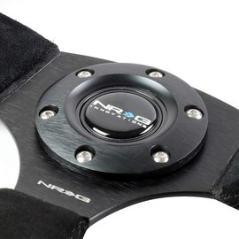 NRG Innovations RST-009S Race Style Suede Leather Steering Wheel with Black stitch