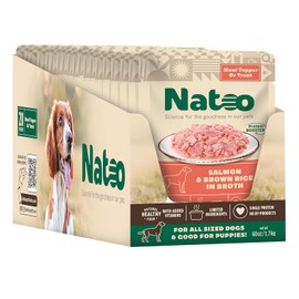 NATOO Complemento para Comida para Perros Quisquillosos Y Premio(Salmón Y Arroz Integral) Complementos para Comida Seca, Complementos para Comida Húmeda para Perros Y Cachorros, Alimento para Perros C