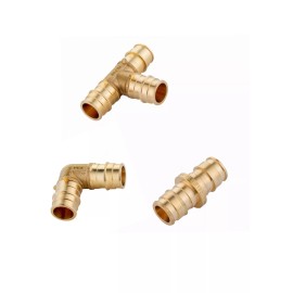EEIELD EFIELD 15 PCS 1/2" PEX-A Expansion Brass Fittings Elbow,Coupling
