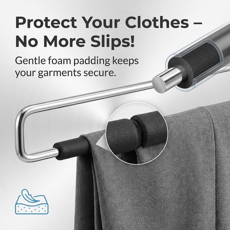 USTECH Multi-Tier Swing Arm Pants Hanger - 8 Tier Space