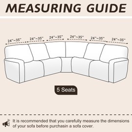 Arfntevss Sectional Recliner Couch Covers Velvet Corner Sectional Sofa Cover for Reclining Couch Stretch Soft L Shape Recliner Slipcover Thick U Shaped Washable Protector (5 Seat Cover, Light Gray)