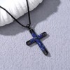 YYB Cross Necklace for Men Black Cross Lapis Lazuli Chain