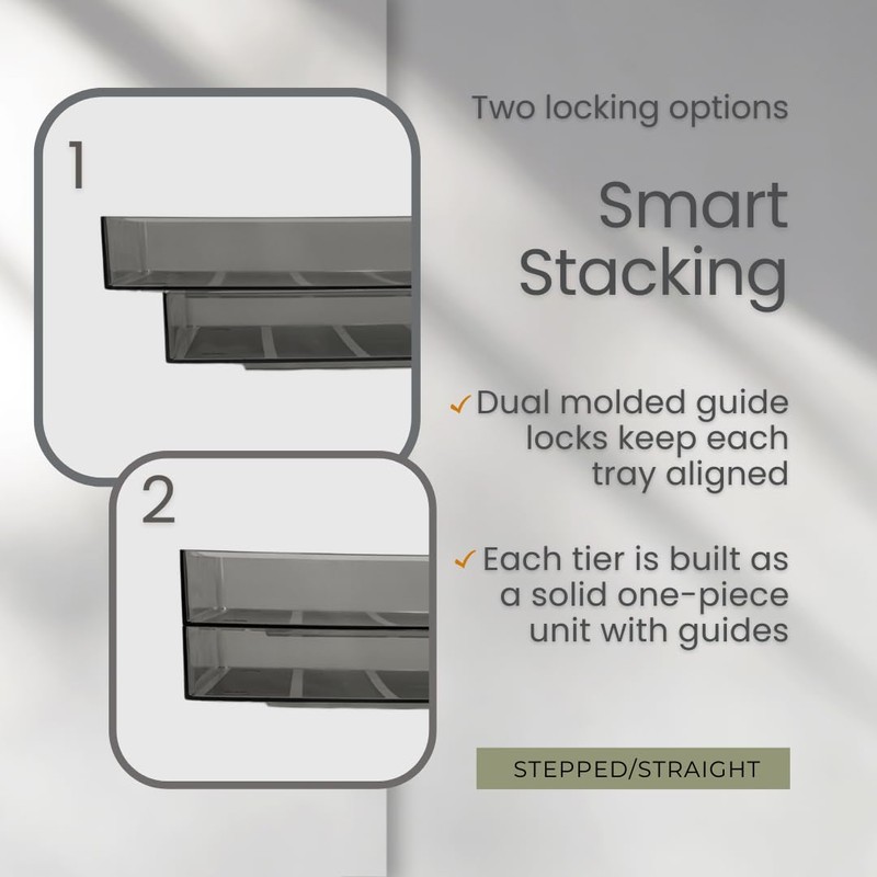 Acrimet 2 Tier Paper Organizer Letter Tray - Plastic Stackable