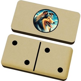 Azeeda 'Shetland Sheepdog Portrait' Domino Set & Box (DM00052254)
