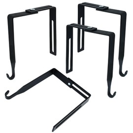 vibedor 4 Packs Adjustable Cubicle Hanger, Wall Hooks Metal Universal Door Hangers with Screwdriver Fit 1-3/8" to 3-1/2" for Hats, Clothes and Bags(Black)