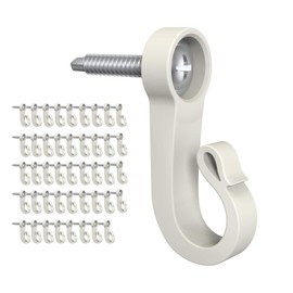 WIMNISV Pack of 44 Q-Hanger and Screws，Home Christmas Lights Hanger Hooks Indoor and Outdoor, for Garage New Year Parties, Easy Release Wire and Fairy Led Lights, Widthwise Screw，(44-Pack)