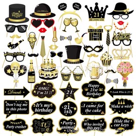 21st Birthday Crown Sash, 21st Birthday Crown and Birthday Photo Props, Rhinestone Hair Accessories, Photo Shooting Headband, Crystal Accessories, Decoration Accessories for Party, Girls, Women, Black