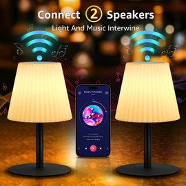 uuffoo Shower Lamp | Dual Speaker Pairing & RGB, IP44 Water-Resistant Table Lamp for Inside Shower, Rechargeable Portable Cordless Outdoor Speaker, Suitable for Bathroom Patio Garden Party