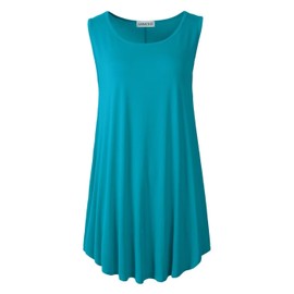 LARACE - Camisetas sin mangas para mujer, tallas grandes, túnica casual, ropa de verano para leggings, Azul lago, L
