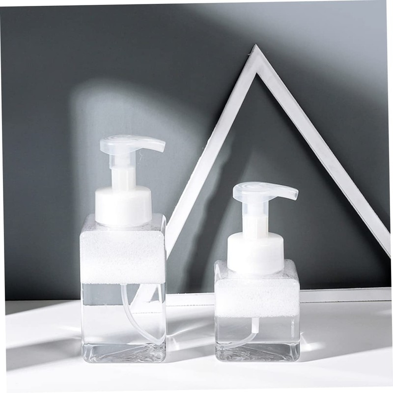 GLEAVI 2Pcs Foaming Pump Bottle Transparent Refillable Containers for Cosmetics