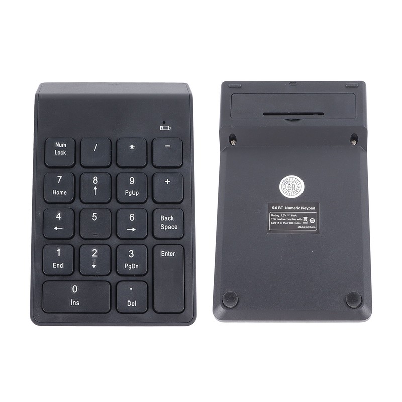 Wireless Number Pad BT5.0 Black 18 Keys Battery Powered Widely
