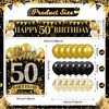 50th Birthday Yard Signs with Banner Black Gold 50th Birthday