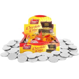 Lieber's Dairy Free Chocolate Coins, Bittersweet Chocolate Gelt, Hanukah Chocolate, Kosher Certified, 0.42 Oz Each (48 Bags Total of 20.16 Oz)