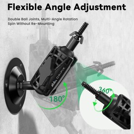 ORIPIK Adjustable Security Wall Mount Bracket-Outdoor Indoor Camera Mount with Double 360° Swivel Tilt Ball Joints, 1/4"-20 Standard Mount Thread, 2 Packs