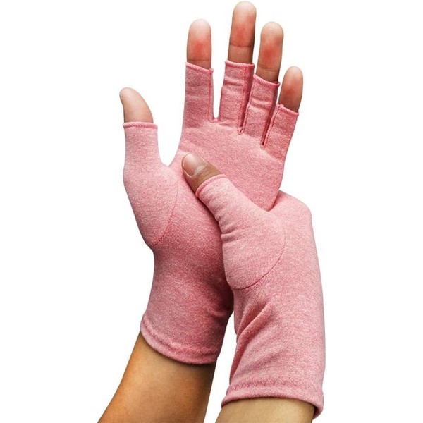 VITTO Osteoarthritis Gloves (1 Pair) - Compression Gloves for Men and Women for Warming Gloves, Rheumatism and Arthritis, pink