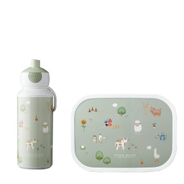 Mepal - Lunch Set Campus Little Dutch - Lunch Set For Children with Pop-up Drink Bottle & Lunch Box - Lunch Set For School or On The Go - BPA-free - 400 ml + 750 ml - Little Farm