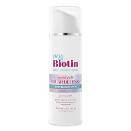 MyBiotin Luxe Sunscreen – Daily Glow Shield, Mineral SPF 50 Face Sunscreen - 24% Zinc Oxide, Biotin, Vitamin C, CoQ10, Polyphenols & Resveratrol – Anti-Aging, Broad Spectrum Sun Protection, 2 oz.