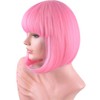 ALISY Wig, Bob Short Wig, Pink, 1 Piece (L-pink)