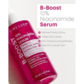 NINELESS B-Boost - Suero de niacinamida al 10% – Suero facial coreano para un tono de piel uniforme – Ácido tranexámico y glutatión – Revitaliza la te