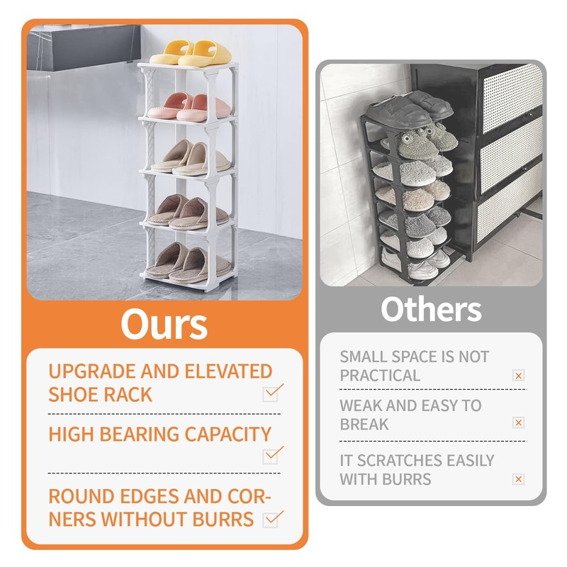 HHK HenHaoKan 5 Tiers Shoe Rack Organizer for Closet Shoe