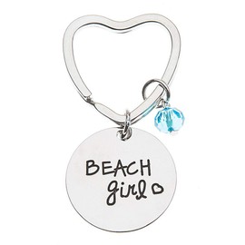 Beach Girl Keychain for Women, Life is Better at The Beach Key Chain, Beach Jewelry, Beach Gift for Women