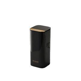 Portable One-Touch Makeup Brush Holder Organizer With Lid, 4-Compartment Open Design, Waterproof & Dustproof Cosmetic Storage Box for Vanity Bathroom Countertop (White/Black Gold) (Black Gold)