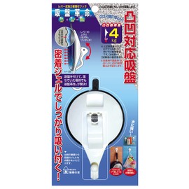 Architectural Friend Suction Cup Revolution Hook, Uneven Suction Cup, Adhesion Gel, Holds Securely With Gel! Small, Load Capacity: 8.8 lbs (4 kg) (when using walls), White