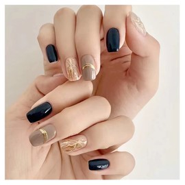 Domiya Nail Tip, 3D Nails, 24 Pieces, Short, Very Short, Popular Nail Stickers, Cute False Nails, Round Tip, Fashion, Wedding Nail Tip, Bride Nail (LK-13389)