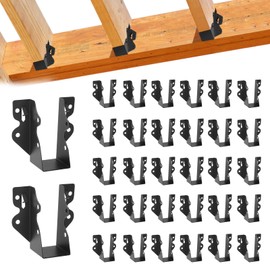 32 Pcs 2"x 4" Joist Hanger,Q235B Steel Face Mount Joist Hangers,Black Powder Coated Hurricane Ties for Rafter, Rafter Brackets for Floor, Deck and Ceiling Joists