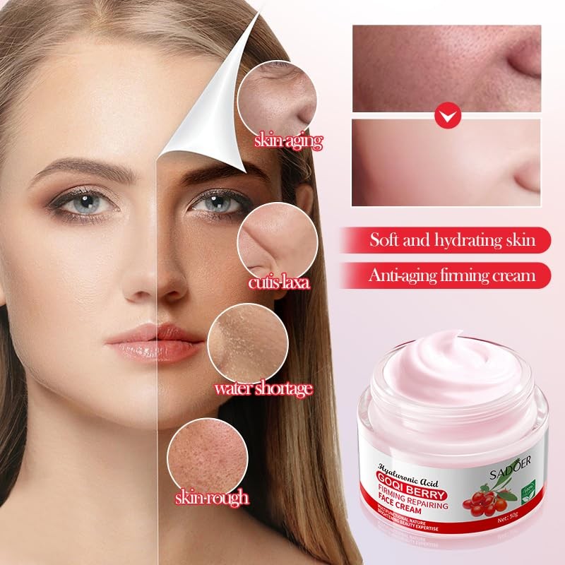 Goji Berry Anti-Wrinkle Firming Repairing Cream cares for delicate skin