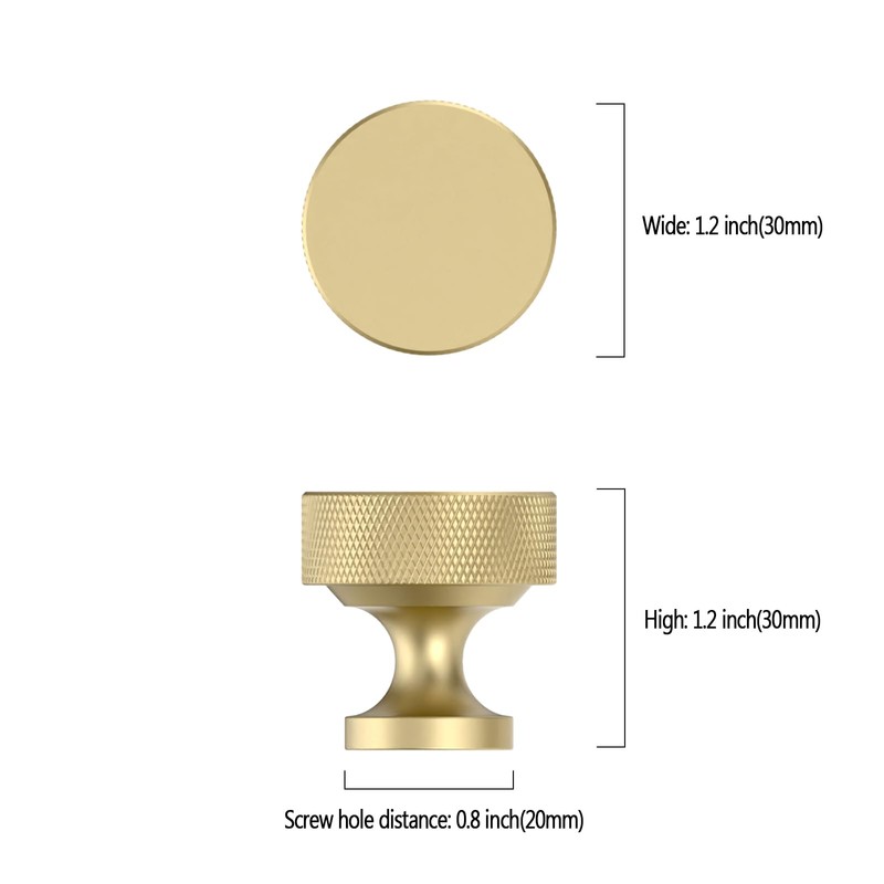Coinkoly 10 Pack Gold Cabinet Knobs 35mm Single Hole Cabinet