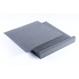 MSAcoustics SpeakerPad Set XL, 370 x 300 x 50 mm, Decoupling for Precise Audio Playback, Dark Grey, Pack of 2