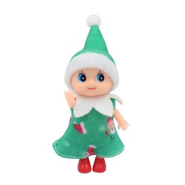 Christmas Elf, Tiny Elf Doll, Christmas Elf Figures, Mini Elves, Santa Claus Little Helper with Movable Head and Feet, Little Elf Doll Toy for Boys Girls (Green)