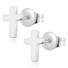 Stainless Steel Tiny Classic Cross Stud Post Earrings for women