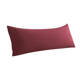 WhatsBedding Body Pillow Cover, Ultra Soft Microfiber Pillowcases, Breathable Long Pillow Case, Envelope Closure - Wine Red (21x54 inch)
