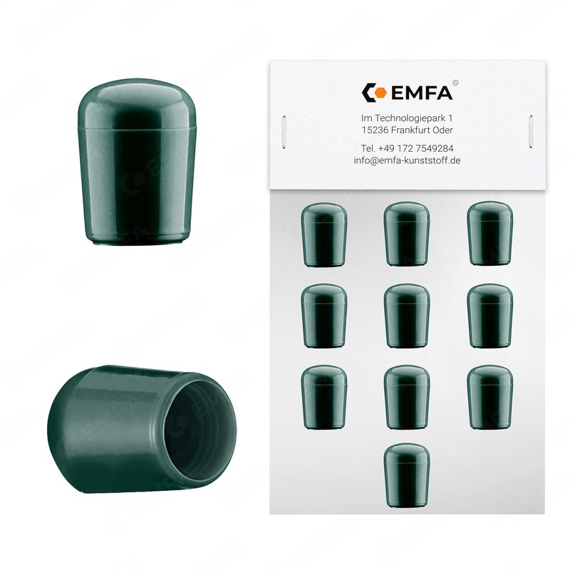 EMFA Caps for Round Pipes 12 mm Green (RAL 6005)