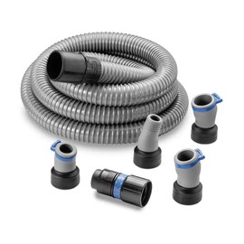 Flexiport Power Tool Hose Kit with Click Connect -Gray 12' Fixed-Length Dust Collection Hose Kit - Dust Collector Accessories w/ 4 Flexiports, Hose Adapter & More -Leak-Free Connection Power Tool Kit
