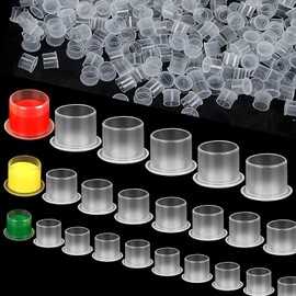 Tattoo Ink Caps Cups with Base - Yuelong 300PCS Tattoo Ink Cups Mixed Size #11 Small #14 Medium #17 Large for Tattoo Supply