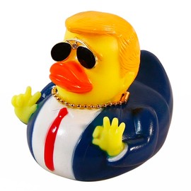 Rubber Ducks Car Duck Dashboard Decoration Squeak Ducks Toys Car Ornaments Car Décor Accessories with Sunglasses and Golden Necklace
