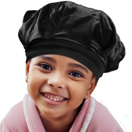 Donna Gorro Ducha Terciopelo Sedoso Niñas Niños Banda Ancha Reversible Pieza Color Negro