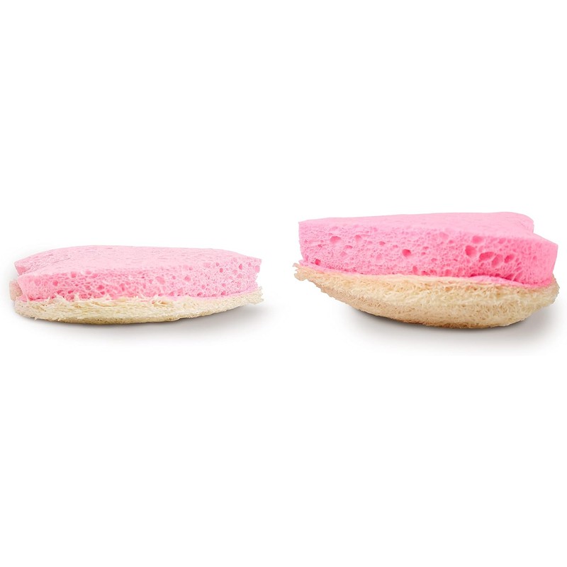 Esponja Exfoliante Fushay Luffalu Pro Pink Hearts Celulosa y Loofah