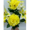 Memory Lane Memorials DIY Silk Flower Yellow Carnation White Lilly